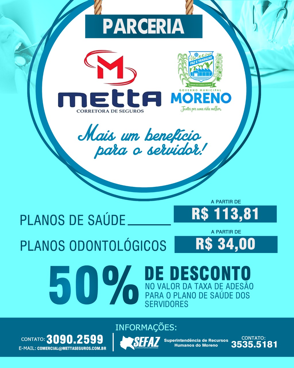 Parceria entre prefeitura de Moreno e empresa Metta