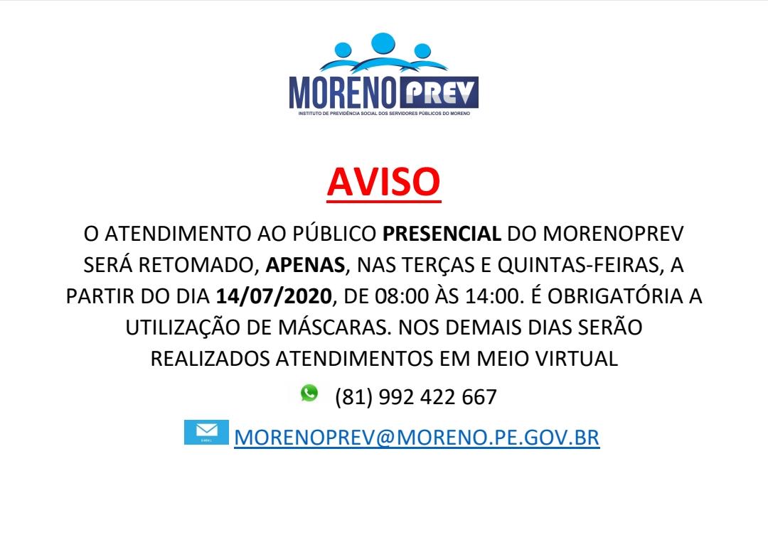 Aviso sobre novos horários de atendimentos presenciais