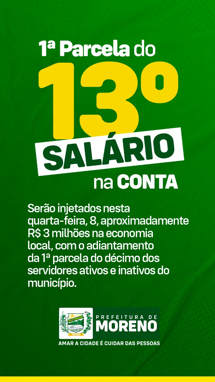 1º Parcela do 13º Salario na Conta